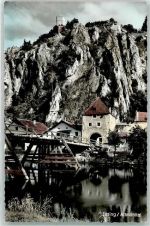 93343 W8421 Essing Foto AK Alte Holzbrücke mit Stadttor