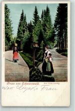 Am Kreuzweg Tracht Schwarzwald 1905