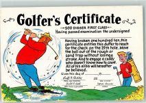 Humor Certificate Golf