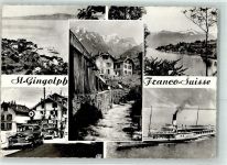 74500 Saint-Gingolph Gebrauchsspuren Seitenraddampfer Oldtimer