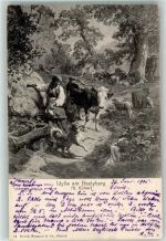Zürich Idylle am Haslyberg Kuh Schafe Hund Koller, R. 1905 Künstlerkarte