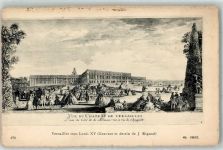 78000 Versailles Künstlerkarte Blick auf Schloss Versailles Gravur et dessin J. Rigaud