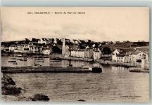 56360 Sauzon - Belle-Isle Entree du Port de Sauzon Kirche Turm Ruderboot