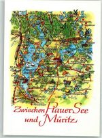 19395 O2864 Plau - Landkarte zwischen Plauer See und Müritz