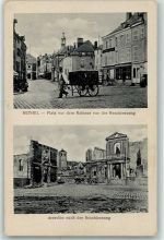 08300 Rethel - Platz vor dem Rathaus vor und nach der Beschiessung