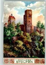 01833 O8350 Stolpen Künstlerkarte Schloss sign. Böhmert