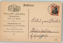 56859 W5584 Alf 1920 Gebrauchsspuren Firmenschreiben Philipp Jackel Weingutsbesitzer