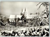 71540 W7157 Murrhardt - Winter Stadtkirche Pfarrhaus und Hexenturm