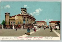 10100 Torino Turin 1909 Gebrauchsspuren Palazzo Madama L´antico Castello Lithographie