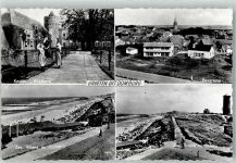 4357 Domburg Foto AK Schloss Westhove Schwimmbad Strand