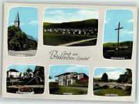 35638 W6337 Biskirchen , Kr Wetzlar Foto AK Kirche Heimatkreuz Kinderspielplatz Kurhaus Alte Brücke Gruß
