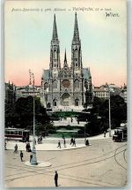 1090 Wien 9. Bezirk, Alsergrund Foto AK Votivkirche Straßenbahn