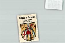86911 W8918 Dießen a. Ammersee Vignette Wappen Freistaat Bayern