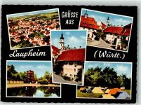 88471 W7958 Laupheim Foto AK Campingplatz Fliegeraufnahme