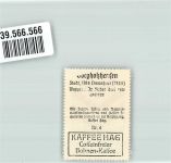33829 W4807 Borgholzhausen Vignette Stadtwappen Borgholzhausen Sammelmarke Klebemarke Kaffee Hag Nr.6