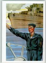 Uniform Schiff Militär Spanien Künstlerkarte