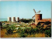 Burgas Bourgass Foto AK Slantschev Brjag Sonnenstrand Windmühle Meer Hotel Camping Auto Zelt