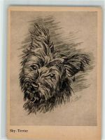 Sky Terrier Yorkshire Terrier Künstlerkarte