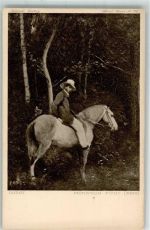 Monsieur Pivot auf dem Pferd sign. Corot Künstler Künstlerkarte