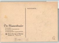 89312 W8870 Günzburg Werbe AK Der Blumenbinder Abonnement