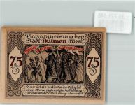 48249 W4408 Dülmen 1921 Notgeldschein 75 Pfennig
