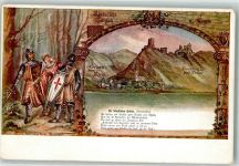56341 W5424 Kamp-Bornhofen , Rhein Lithographie Die feindlichen Brüder