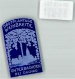 85221 W8060 Dachau Vignette Obstplantage Weinbreite Baum Kirche Reklamemarke