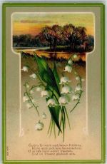 Spruch Maiglöckchen 1913 Prägedruck