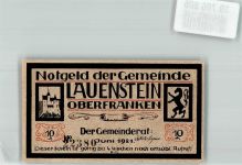 96337 W8642 Lauenstein , Oberfr 1921 Notgeldschein 10 Pfennig