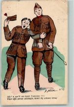 sign. Noir,D. Karikatur Militär Humor Militär Belgien Künstlerkarte