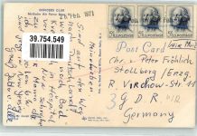 Trenton 1971 - Gasthaus Officiers Club Air Force Base Luftpost