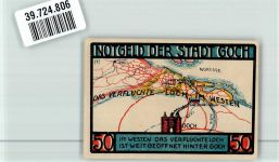 47574 W4180 Goch 1922 Notgeldschein 50 Pfennig Steintor