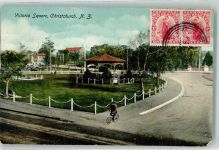 Christchurch Gebrauchsspuren Viktoria SquareBriefmarke Bildseite