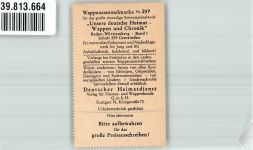 71229 W7250 Leonberg , Württ Vignette Wappensammelmarke 297 Chronik