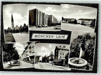 80331 W8000 Laim Foto AK Kirche Geschäft Denkmal Brunnen