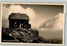 Helmut Erd Schutzhaus Zirbitzkogelhaus 1936 Foto AK Hüttenstempel