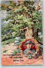Spruch Bismarck wird ängstlich dargestellt Eichenbaum Verlag Bund der Deutschen in Nordmähren Nr. 44 sign. Kaufmann ans Bismarck Künstlerkarte