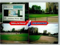 O4200 Merseburg Sportplatz Am Ottoweg des VfB IMO Merseburg Fotograf Günther Waßmuth Stadion Foto AK