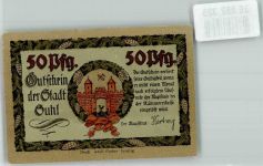 98527 O6000 Suhl Notgeldschein 50 Pfg. Gutschein