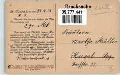 66606 W6690 St. Wendel , Saar 1935 Künstlerkarte Missionsbuchhandlung Spende