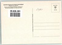 W7000 Stuttgart Skelett eines Steppenelefanten Eiszeit Museum Naturkunde Dinosaurier Foto AK