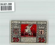 37619 W3452 Bodenwerder 1922 Gebrauchsspuren Notgeld 25 Pfennig Münchhausen