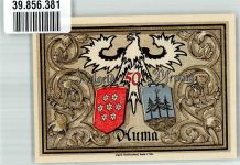 07955 O6572 Auma 1921 Notgeldschein 50 Pfennig Bauer und Schmied Liebfrauenkirche