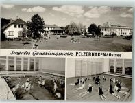 23730 W2430 Pelzerhaken Foto AK Kurhaus Schwimmbad Sportplatz