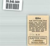 40721 W4010 Hilden Vignette Wappenmarke Kaffee Hag Nr. 23