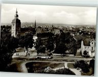 74722 W6967 Buchen Odenwald Foto AK Wimpineplatz mit Stadtkirche St. Oswald Omnibus und Litfaßsäule