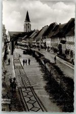 78183 W7713 Hüfingen Foto AK Apotheke Kirche Straße