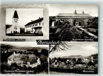 77880 W7591 Obersasbach Foto AK Kirche Rathaus Sanatorium Mutterhaus Erlenbad