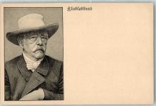Kleeblattbund Stahlstich AK Bismarck Gebrauchsspuren