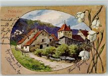 Ostern Dorfidyll Schneeglöckchen Splitgerber, A. & F. 1902 Künstlerkarte